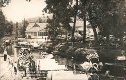 Restaurant Manantiales and Trajineras Boats, Xochimilco Postcard