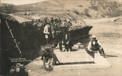 Ashland Mineral Springs, Men at Lithia Water Basin Postcard