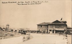 Palace Miramar Hotel & Cafe, Vintage Autos, Moss Beach CA Postcard