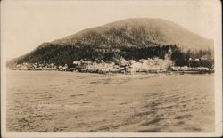 Ketchikan Waterfront View with Forested Mountain Postcard