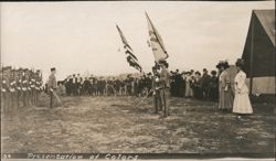 Presentation of Colors Military Ceremony Soldiers & Women Postcard