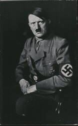 Adolf Hitler Seated Portrait Uniform Iron Cross Swastika Postcard