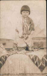 Native American Child Portrait, A. Labbie Boothbay Harbor Postcard