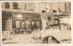 Compton Building Wrecked by 1933 Earthquake Shoe Repair Shop Postcard