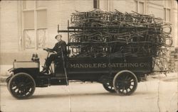 Mandler's Catering Co. Federal Truck Loaded with Chairs Postcard