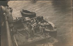 Maritime Scene Ship Tender Transferring Cargo & Passengers Postcard