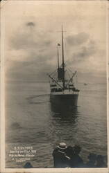 S.S. Victoria Steamship Leaving Seattle for Nome 1925 Postcard