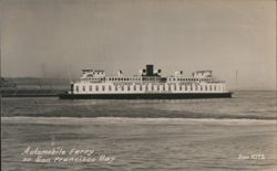 Redwood Empire Automobile Ferry, San Francisco Bay Postcard