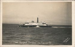 Ferryboat Cazadero Side-Wheeler San Francisco Bay Postcard