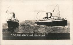 S.S. Great Northern and Northern Pacific Steamships 1915 Postcard