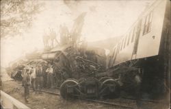 Train Wreck Locomotive Derailment Corning California 1910 Postcard