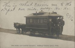 Horse-Drawn Streetcar Rapid Transit 1905 Postcard