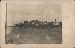 Threshing Crew at C. A. Randall Farm, August 1913 Postcard