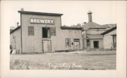 Old Wooden Brewery Building, Virginia City Postcard