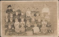 Fosters School II Class Group Portrait Boys & Teachers Postcard