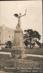 Memorial to World War Heros Statue, Winged Victory Postcard