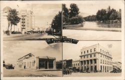 Reno Multiview: SP Depot, National Bank, Truckee River Postcard
