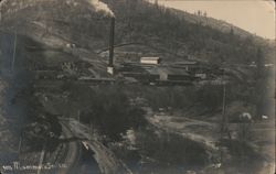 Mammoth Smelter Industrial Complex with Railroad Tracks Postcard