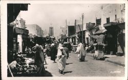 Rue el Gza Street Scene Medina Market Rabat Morocco Postcard