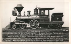 C.P. Huntington Steam Locomotive Southern Pacific No. 1 Postcard