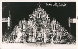 Villa St. Joseph Holy Family Grotto Night View Postcard