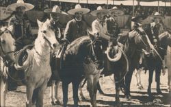Mexican Charros on Horseback, Traditional Sombreros Postcard
