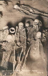 Dickson's Mound Builders Tomb Excavated Skeletons Postcard
