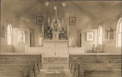 Interior Catholic Church Altar & Pews Bangor Wisconsin Postcard