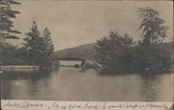 Lake Ozonia, NY - Rustic Wooden Bridge Scenic View Postcard