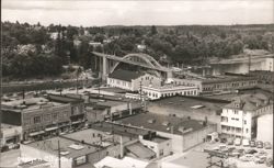 Downtown Oregon City Aerial View Arch Bridge & Safeway Postcard