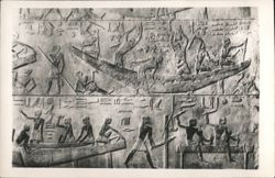 Ancient Egyptian Relief Carving Boat Builders Scene Postcard