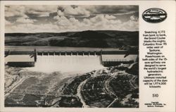 Grand Coulee Dam Spillway & Bridge Columbia River Postcard