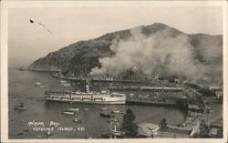 Avalon Bay Harbor Steamship Catalina Island Postcard