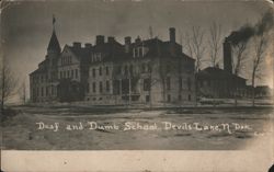 Deaf and Dumb School Building, Winter Scene Postcard