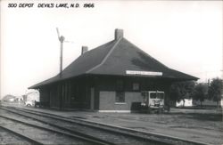 Soo Depot Railroad Station, Devils Lake, ND 1966 Postcard