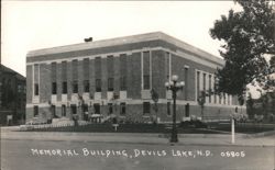 Memorial Building, Devils Lake, North Dakota Postcard