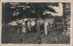 Decoration Day 1921 Fishing Camp Group Grand River MO Postcard