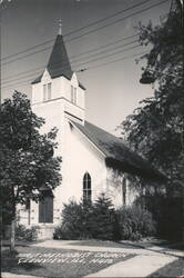 First Methodist Church White Steeple Exterior N412 Postcard