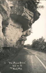 The Prize Drive US 71 Overhanging Rock Cliff Postcard