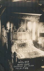 Royal Bed, Oldest House Interior, St. Augustine, FL, 1914 Postcard