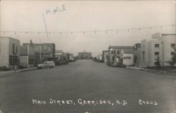 Main Street View with Vintage Cars, Garrison, North Dakota Postcard