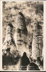 Twin Domes and Giant Stalagmite, Big Room, Carlsbad Cavern Postcard