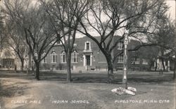 Clague Hall, Pipestone Indian School, Totem Pole Postcard
