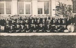 Concordia College Band Group Portrait with Instruments Postcard