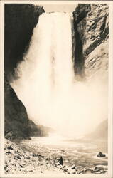 Lower Falls Yellowstone Park Waterfall KFR Roahen Photo's Postcard