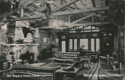 Will Rogers Ranch Home Interior, Pacific Palisades Postcard