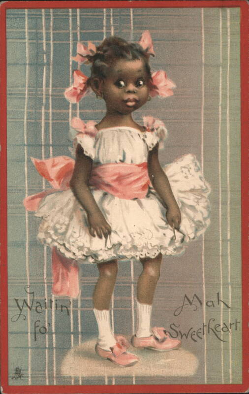 Young Black Girl in Pink Dress, Waitin' for Mah Sweetheart