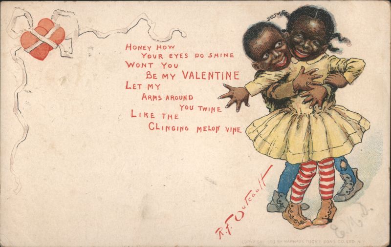 Black Americana Children Valentine's Day Poem R. F. Outcault