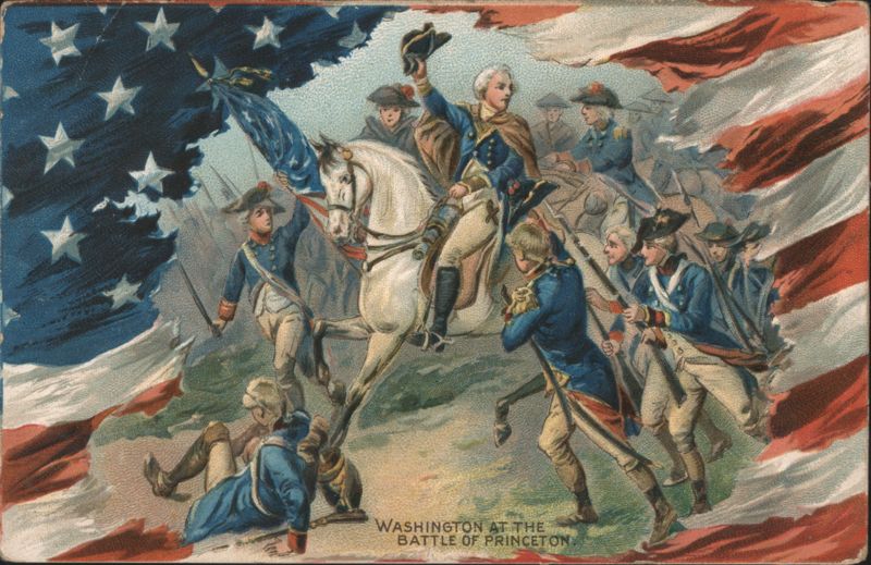 Washington at the Battle of Princeton, American Flag, Revolutionary War