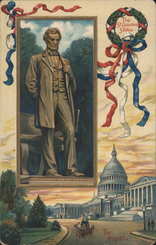 Abraham Lincoln St. Gaudens Statue, US Capitol, Patriotic Ribbons